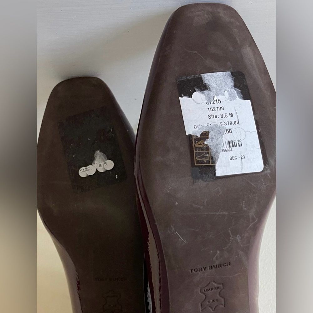 Tory Burch JESSA HEELED LOAFER in Burgundy Size 8.5 New with Tag - Picture 8 of 8